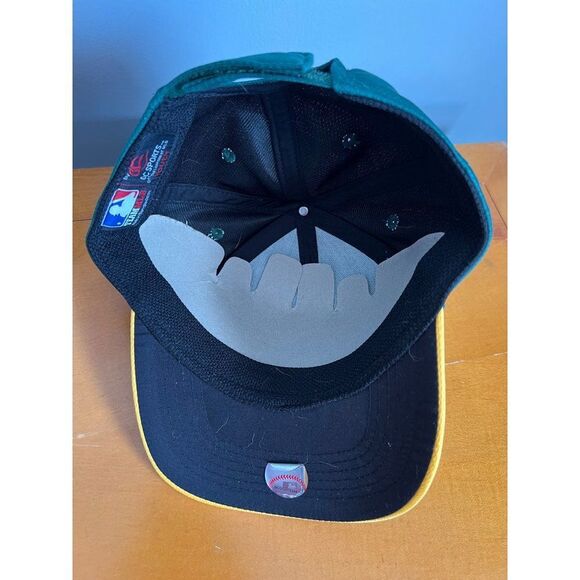 Oakland Athletics Youth Adjustable Baseball Cap By OC Sports Green & Yellow MLB - Picture 3 of 4
